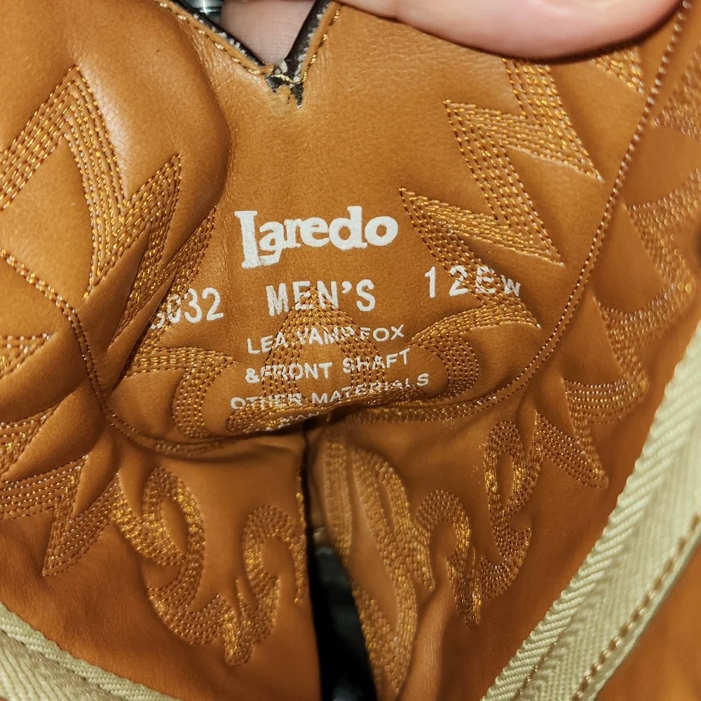 Vintage Laredo Cowboy Ostrich Boots Mens Size 12EW Model# 69032